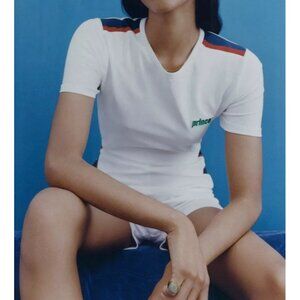 Prince VS Zara White Playsuit Size M New Romper tennis Jumpsuit retro